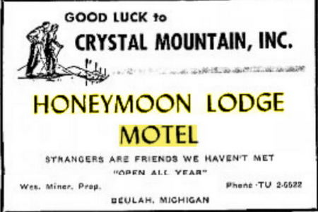 Honeymoon Lodge Motel (Coastal Inn) - Ad From 1961 Traverse City Record Eagle (newer photo)
